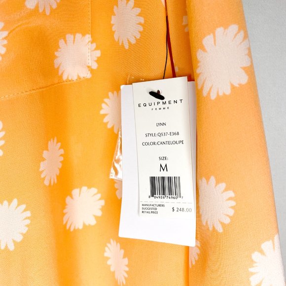 NWT Equipment Silk Blouse in Peach Floral Print - Picture 6 of 10
